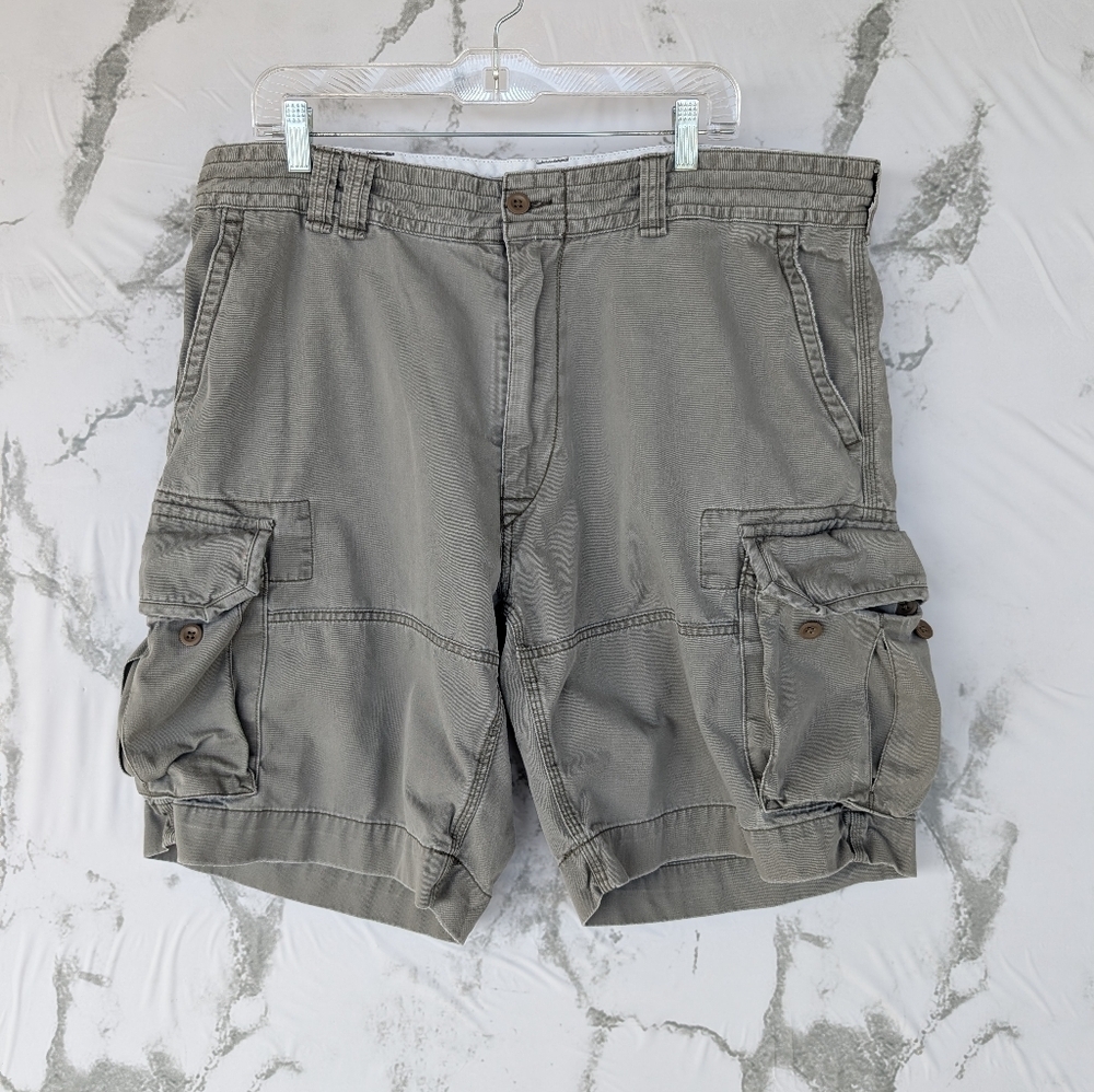 Vintage Y2K Polo Ralph Lauren Classic 67 Chino Cargo Grey Shorts Cotton Mens 40